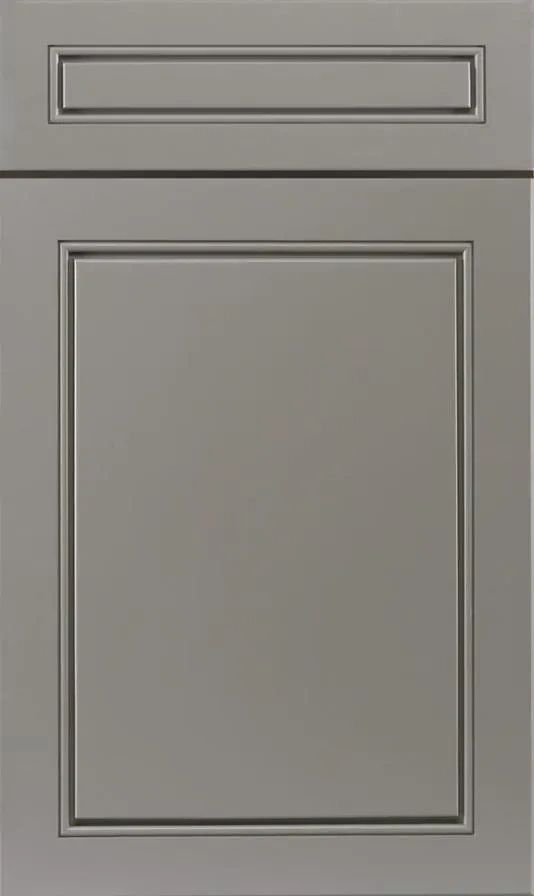 Greige raised panel cabinet door